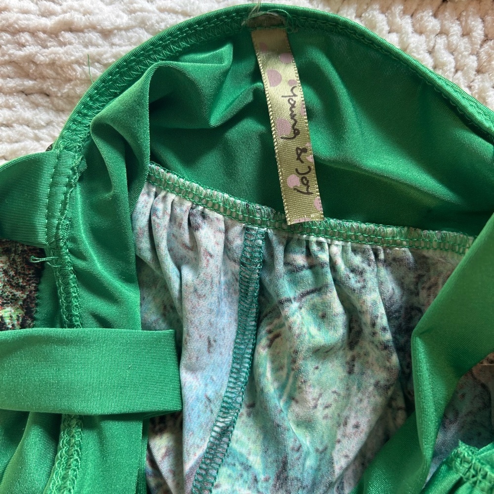 Y2K Young & Joy Green Paisley Halter Midi Dress - Picture 4 of 5
